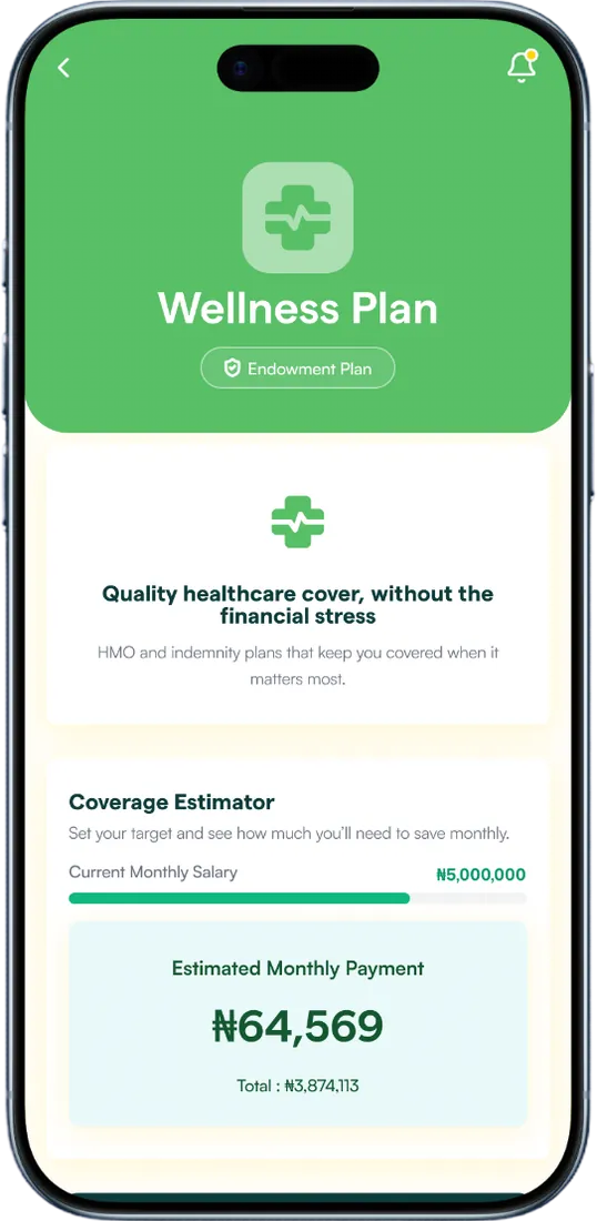 Skydd app showing the Wellness Plan health cover